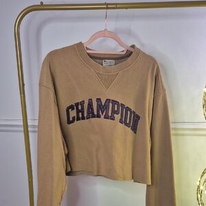 Champion Tan Cropped Sweater